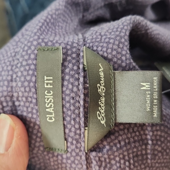 Eddie Bauer Long Sleeve Button Down Packable Shirt in grape - Picture 5 of 7
